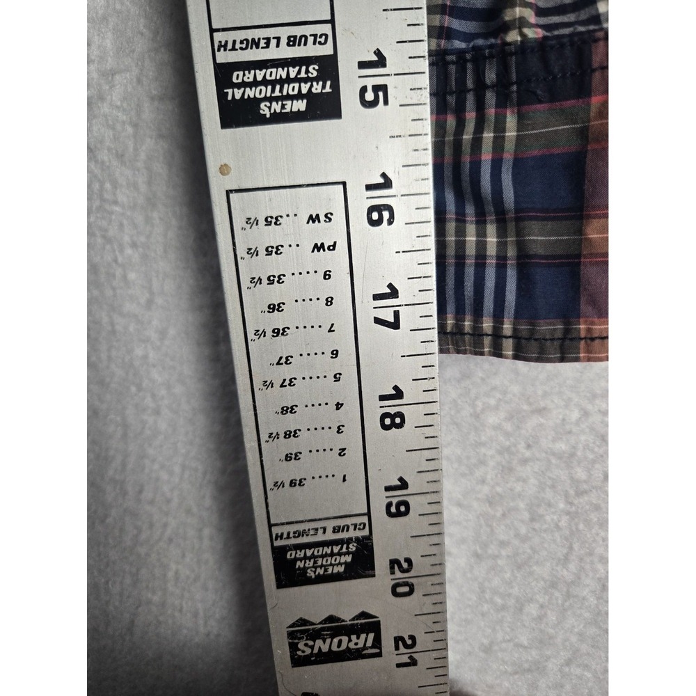 American Eagle Mens Shirt Size L Classic Prep Fit Plaid Long Sleeve Blue Pink - Picture 8 of 10